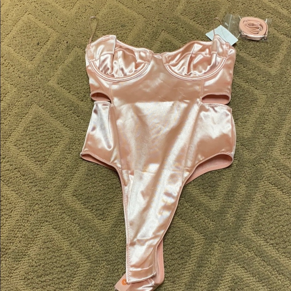 satin pink corset